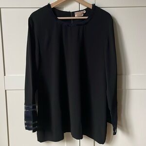 Rungolee Large Long Sleeve Fringe Blouse Black Navy